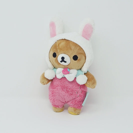 2015 Rilakkuma Rabbit Ears Bunny Hat Plush - Everyone is a Strawberry Theme San-X